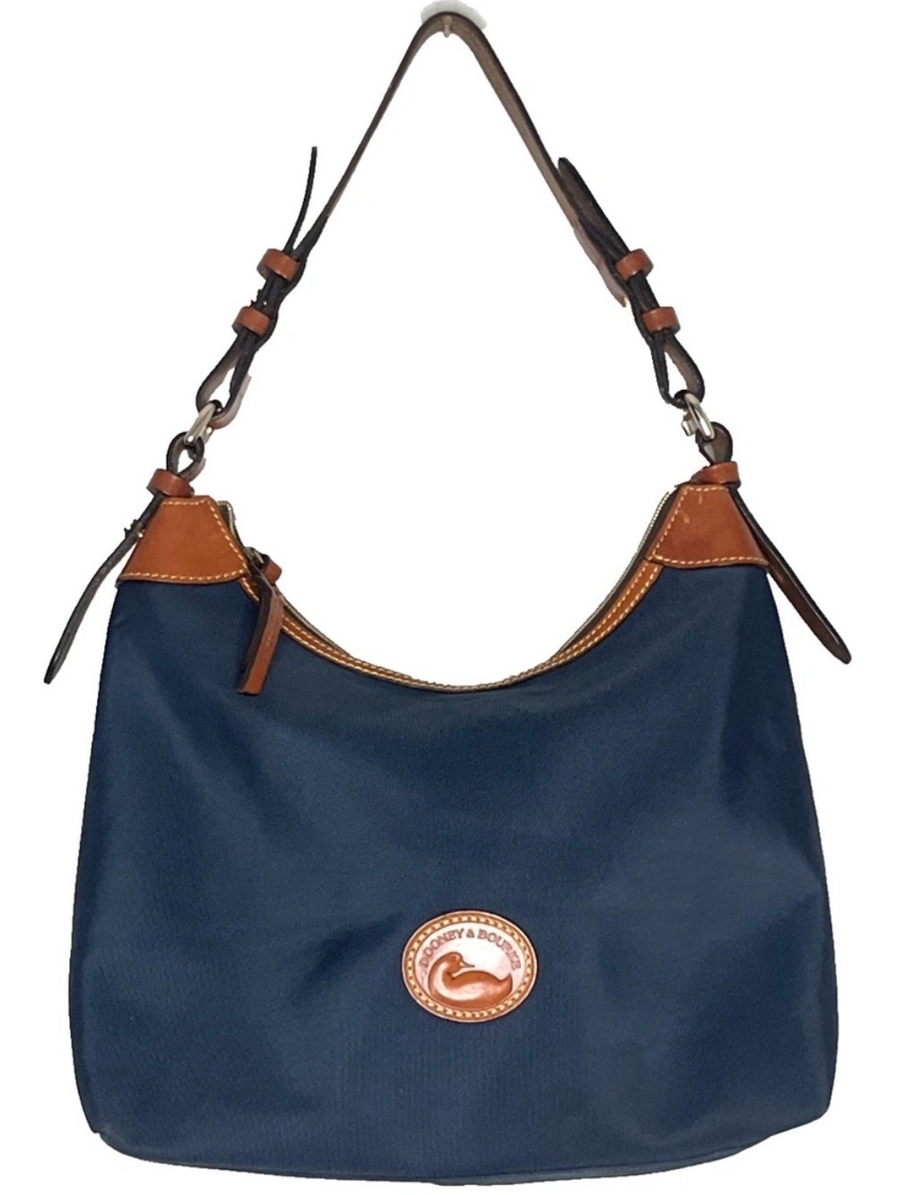 Dooney & Bourke Navy and Tan Hobo Bag